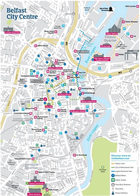 Belfast city centre map - Ontheworldmap.com