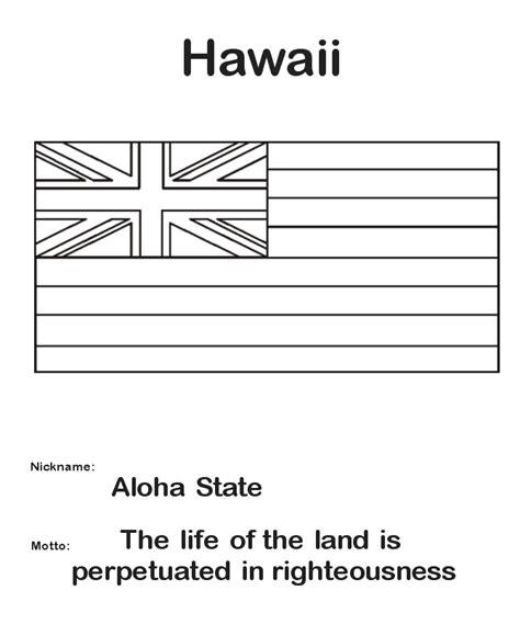 USA-Printables: State of Hawaii Coloring Pages - Hawaii State Flag Coloring Page