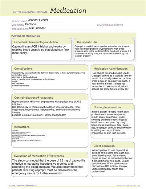 Captopril Medication Template - prntbl.concejomunicipaldechinu.gov.co