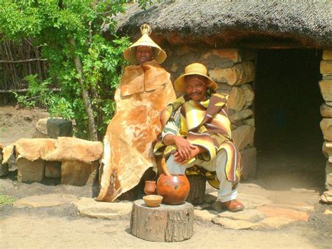 The Basotho Chief and his son in the the "khotla", the gathering place of men | Basotho, African ...