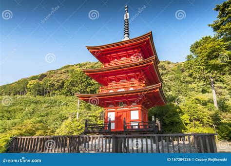 The Beautiful Red Pagoda in the Kiyomizu Dera Temple Kyoto, Japan Stock ...