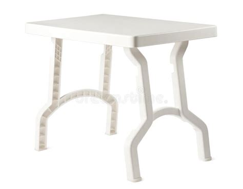 White Plastic Folding Table Isolated on White Background Stock Image - Image of table, relax ...