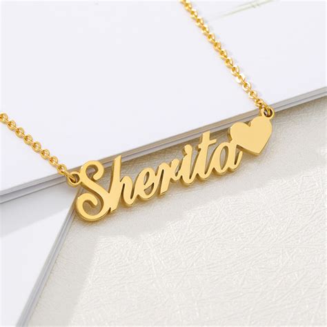 18k Gold Personalized Name Necklace Name Tag Necklace - Etsy