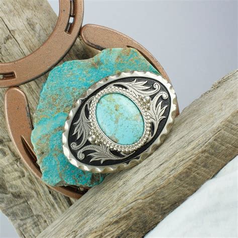 Kingman Turquoise Buckle Cowboy Belt Buckle Western Belt | Etsy ...