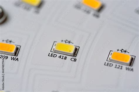 Printed circuit boards for lighting fixtures, surface-mount LEDs Stock ...