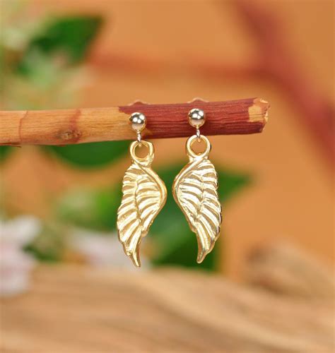 Gold wing earrings, angel wings, fairy wing earrings, cute gold ...