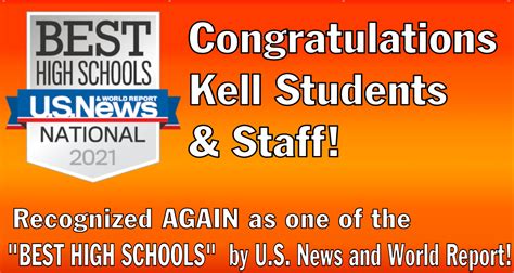 Kell selected as a BEST HIGH SCHOOL by US News and World Reports