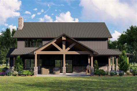 Plan 135047GRA: Barndominium with Wraparound Porch and 2-Story Living Room - 2765 Sq Ft