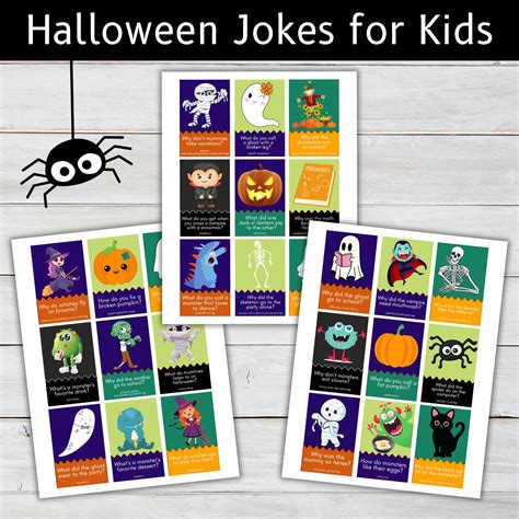 Halloween Jokes for Kids Printable, Printable Halloween Riddles ...