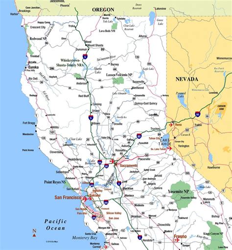 Northern California - Aaccessmaps - Road Map Of Northern California ...