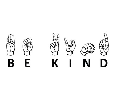 Be Kind Sign Language SVG, PNG, PDF, American Sign Language SVG