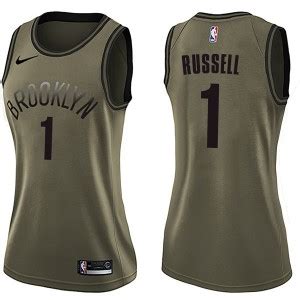 Nike Brooklyn Nets Swingman Green D'Angelo Russell Salute to Service Jersey - Women's