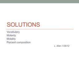 Molarity vs Molality | PPT