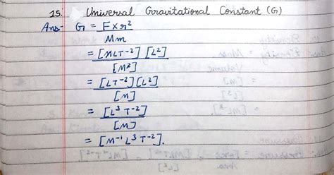 Find the unit and dimensional formula of universal gravitational constant - Brainly.in