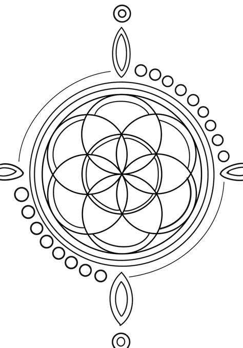 Seed of Life Mandala Printable Colouring Page - Etsy