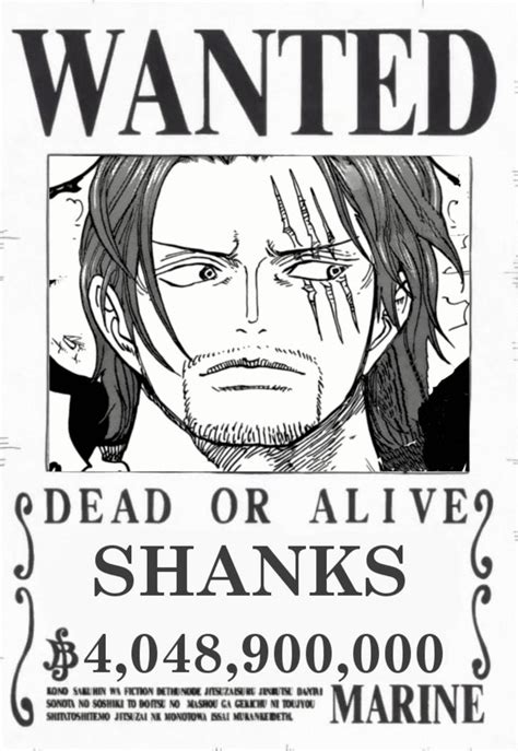 Shanks Bounty 4,048,900,000 | Loja de anime, Personagem de ficção, Posters de filmes minimalistas