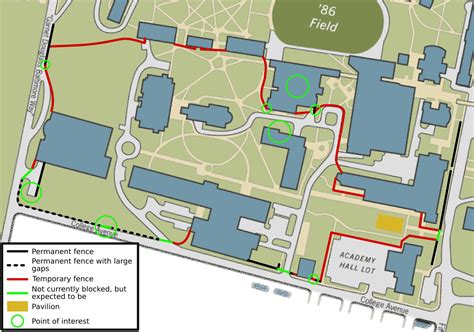 Detailed map of the barriers on campus : RPI