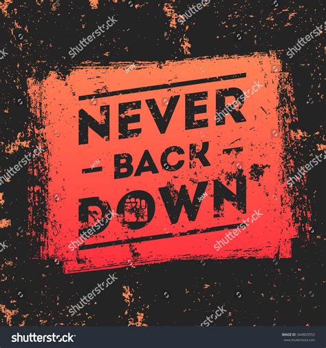 Never Back Down Motivational Quote Template Stock Illustration ...