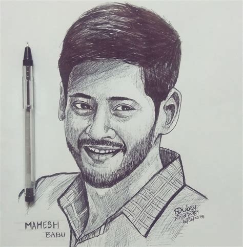 Realistic Ballpoint pen portrait of Mahesh Babu | Ballpoint pen ...
