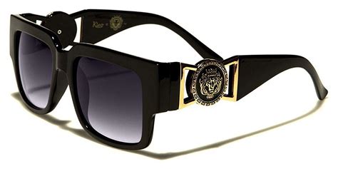 Horn Rimmed Gold Buckle Hip Hop Rapper DJ Celebrity Sunglasses - Sunglasses & Fashion Eyewear