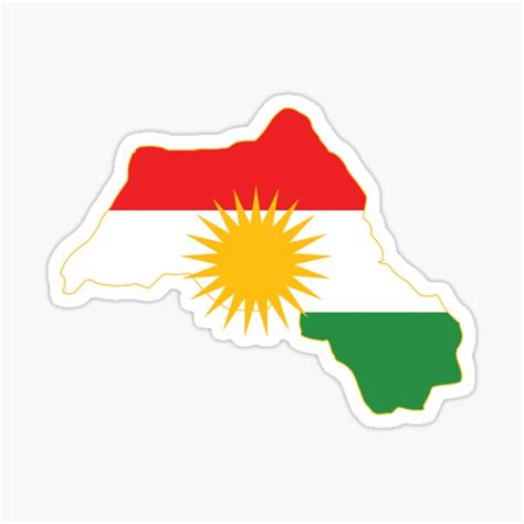 "Kurdistan flag in a Kurdistan map" Sticker for Sale by ebo-tshirt | Redbubble