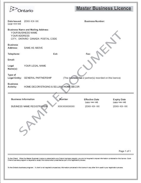 Business Name Registration Ontario Form 2 - Santos Czerwinski's Template