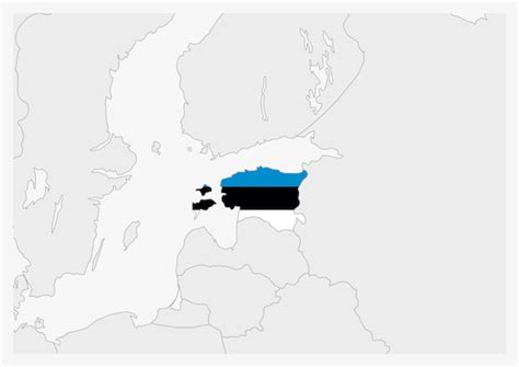 Premium Vector | Estonia map highlighted in estonia flag colors gray ...