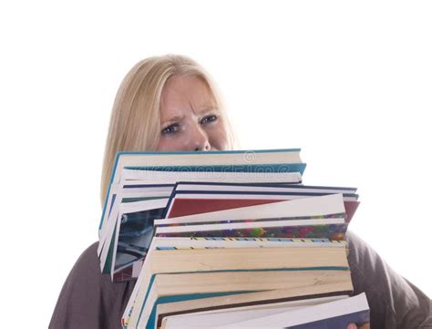 Too many books stock image. Image of cute, reading, serious - 10340095