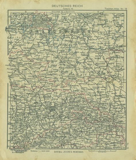 1941 Vintage Eastern Germany Map