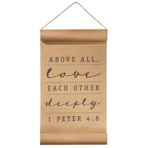 17" Brown & Black Bible Verse Rectangular Hanging Scroll | Christmas ...