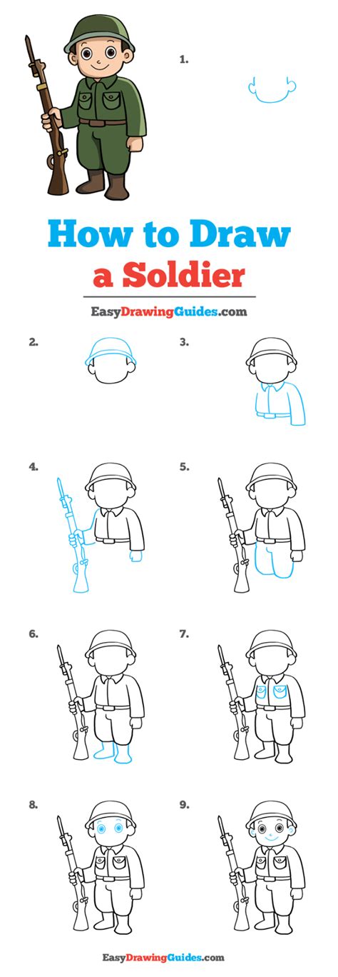 How to Draw a Soldier - Really Easy Drawing Tutorial | Soldier drawing ...