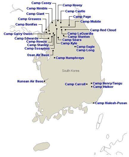 Bases In South Korea Map – Map Vector