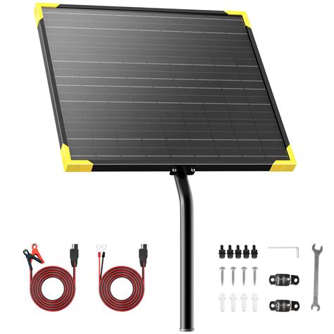 Voltset 20 Watt Solar Panel Kit Powered Charger, 12V Waterproof Solar Battery Trickle Charger ...