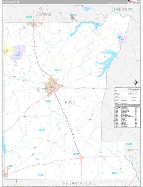 Rusk County, TX Maps