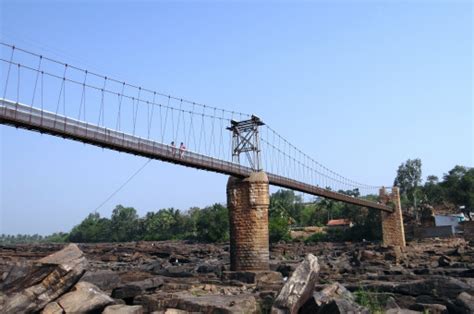 Gambar : jembatan gantung, jembatan tali, India, karnataka, cable ...