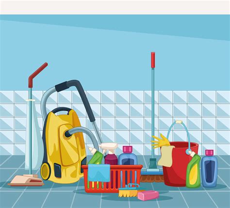 housekeeping cleaning cartoon 654750 Vector Art at Vecteezy