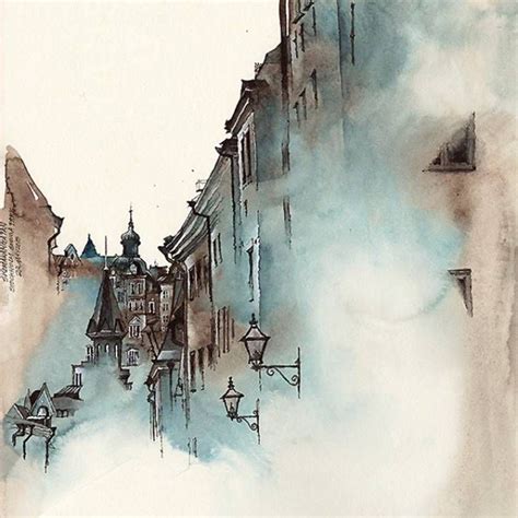 Les aquarelles vaporeuses de Sunga Park Architecture, Illustration ...