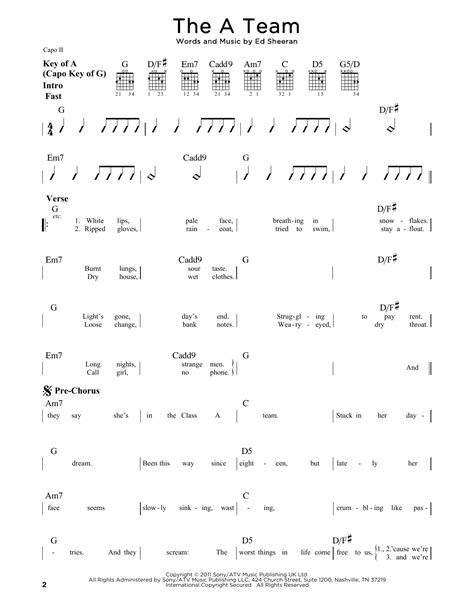 The A Team by Ed Sheeran - Guitar Lead Sheet - Guitar Instructor