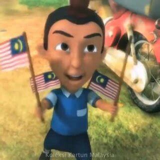 Jarjit carries the Malaysian flag in Upin Ipin and friends in the... | Download Scientific Diagram