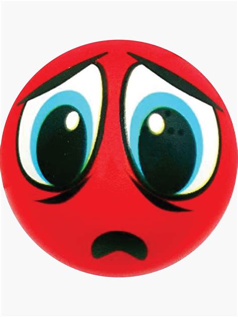 "Distressed Red Emoji Stress Ball" Sticker for Sale by Snakey111 | Redbubble