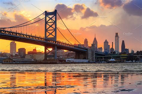 Philadelphia skyline sunset | High-Quality Architecture Stock Photos ~ Creative Market