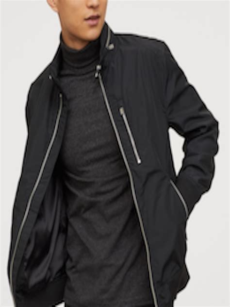 Buy H&M Men Black Nylon Blend Bomber Jacket - Jackets for Men 11494414 | Myntra