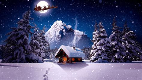 Christmas Winter Night Wallpaper