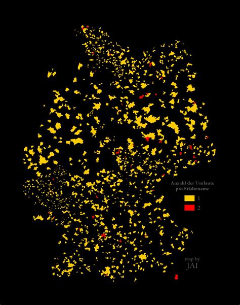 German city/town names by number of umlauts [OC] : r/dataisbeautiful