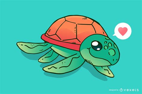 Descarga Vector De Cute Dibujos Animados De Tortugas Marinas