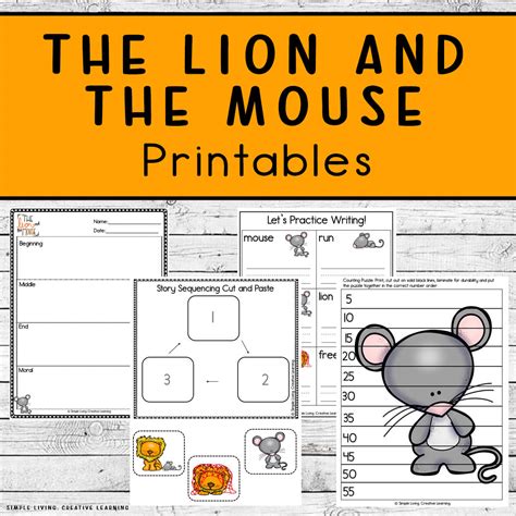 Aesop’s Fables Printables: The Lion and The Mouse - Simple Living ...