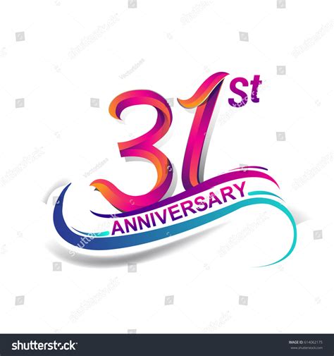 31st Anniversary Celebration Logotype Blue Red Stock Vector (Royalty Free) 614062175 | Shutterstock