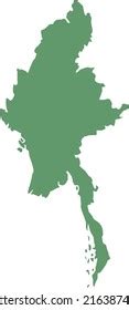 Vector Illustration Myanmar Map Stock Vector (Royalty Free) 2163874903 | Shutterstock