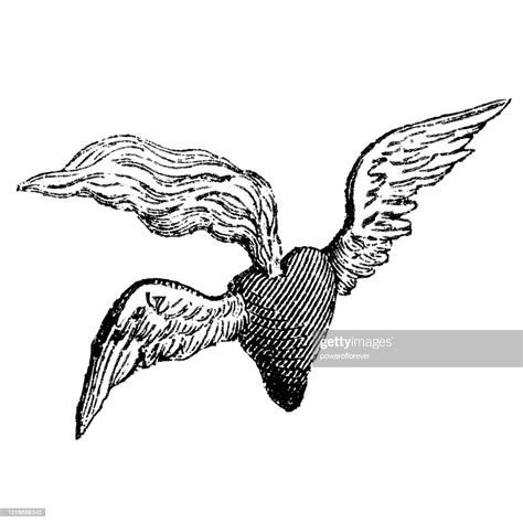 Sacred Heart With Wings 19th Century High-Res Vector Graphic - Getty Images