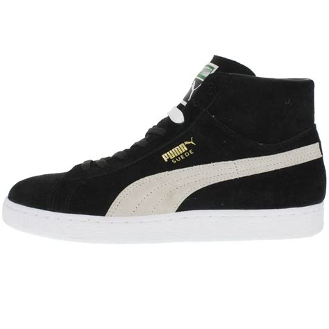 Puma SUEDE MID CLASSIC+ Men’s - BLACK-WHITE – Moesports